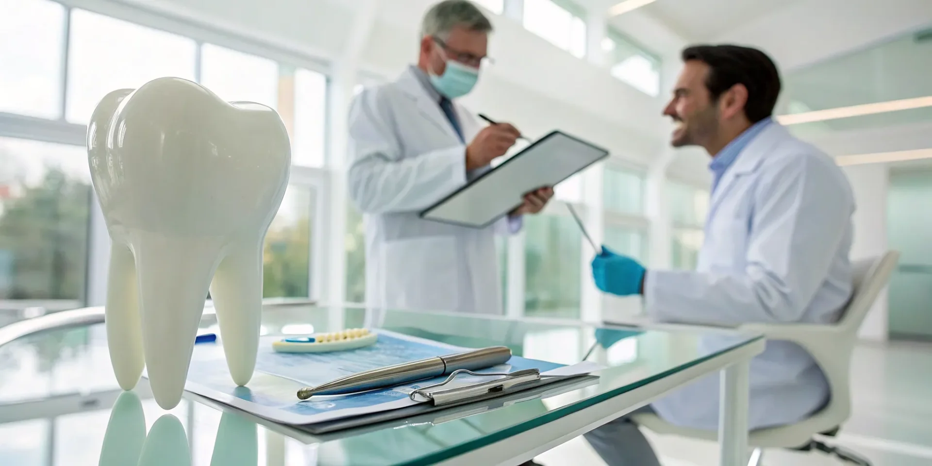 Dentist discussing the D0431 dental code cost for an oral cancer screening with a patient.