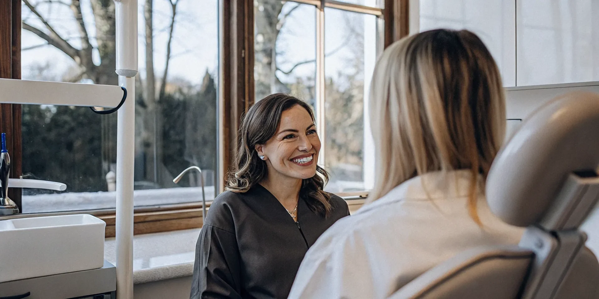 Patient discussing cosmetic dentistry in Lowell MA with a dentist