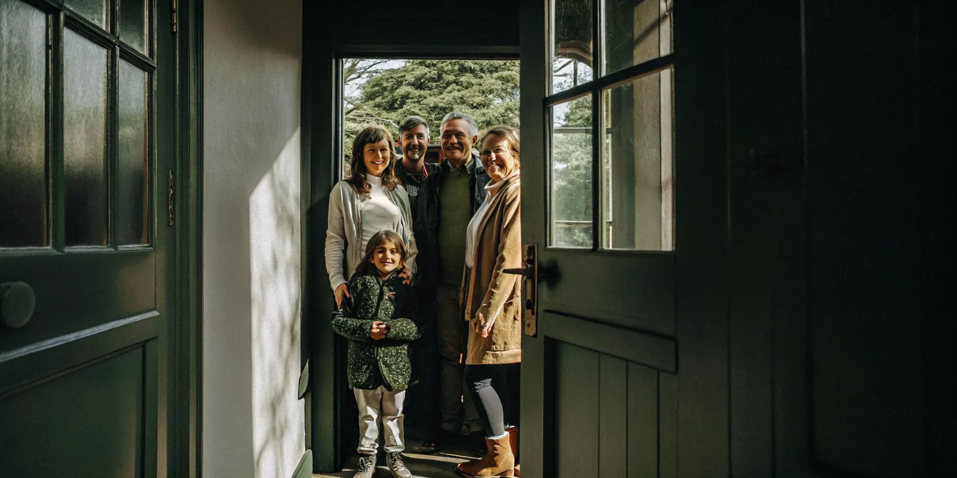 A multigenerational family smiling in a welcoming dental office