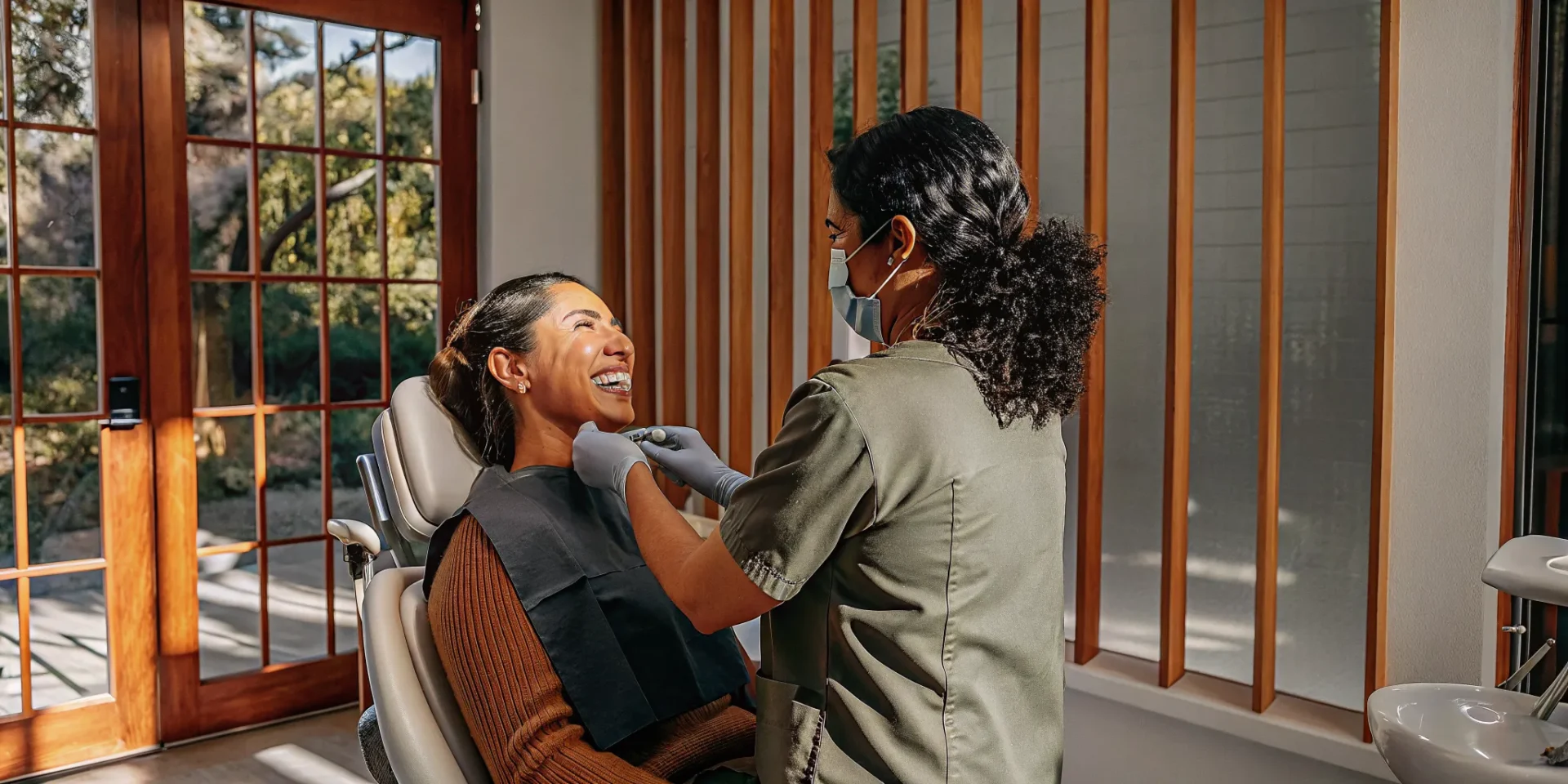 Patient receiving preventive dental care for whole-body wellness
