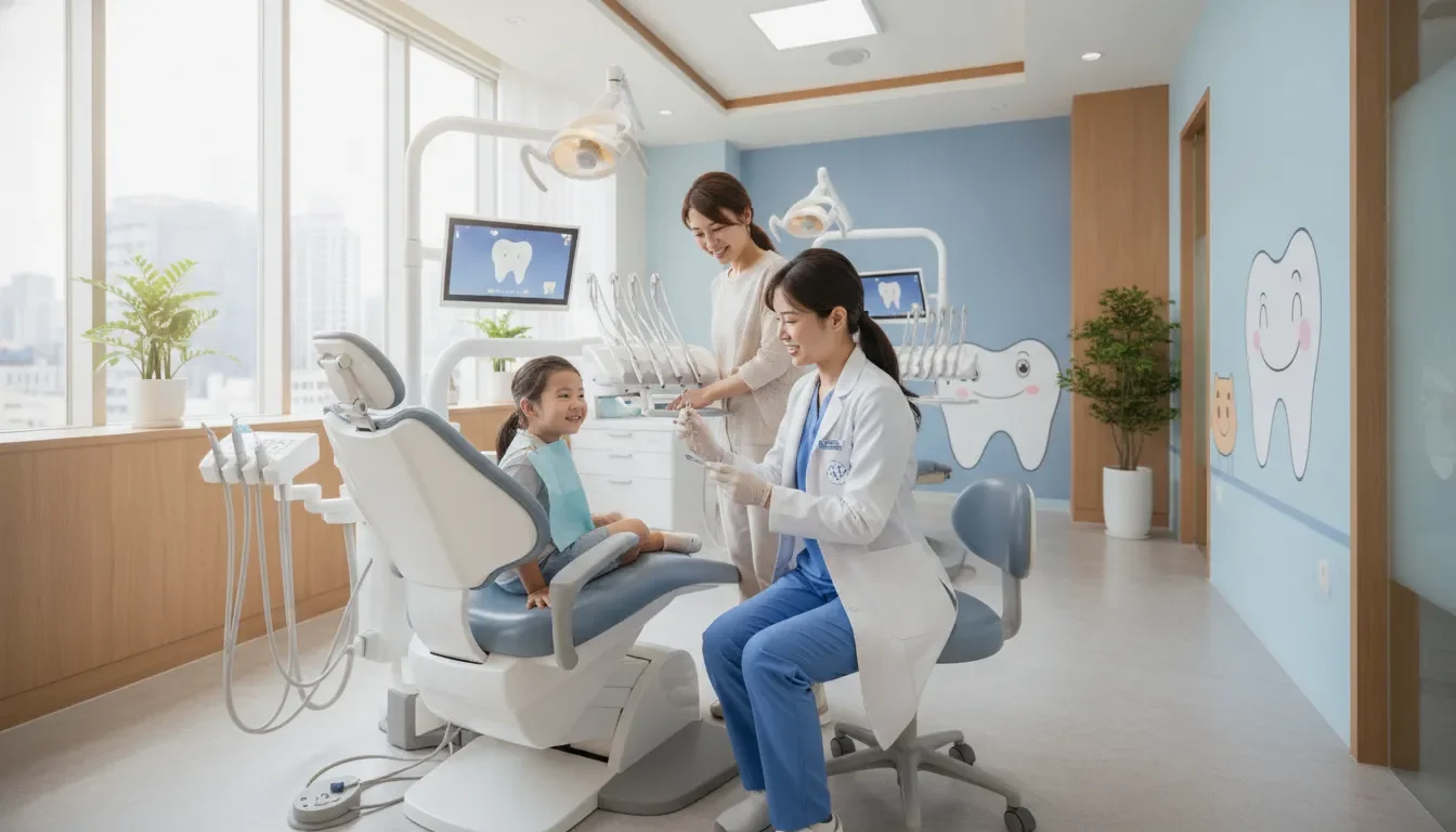 Parent and child meeting with a family dentist in Lowell MA