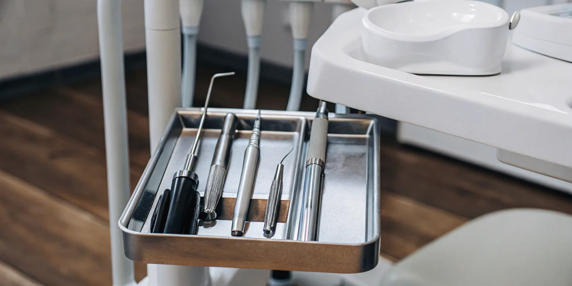 A professional dental office in Lowell MA preparing for a dental bone graft procedure, featuring sterile surgical trays and advanced dental instruments.