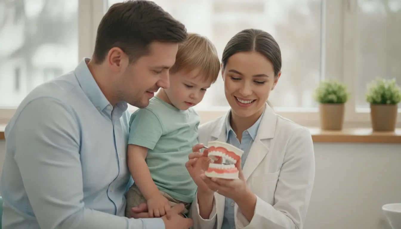 Person receiving calm first aid after a dental injury